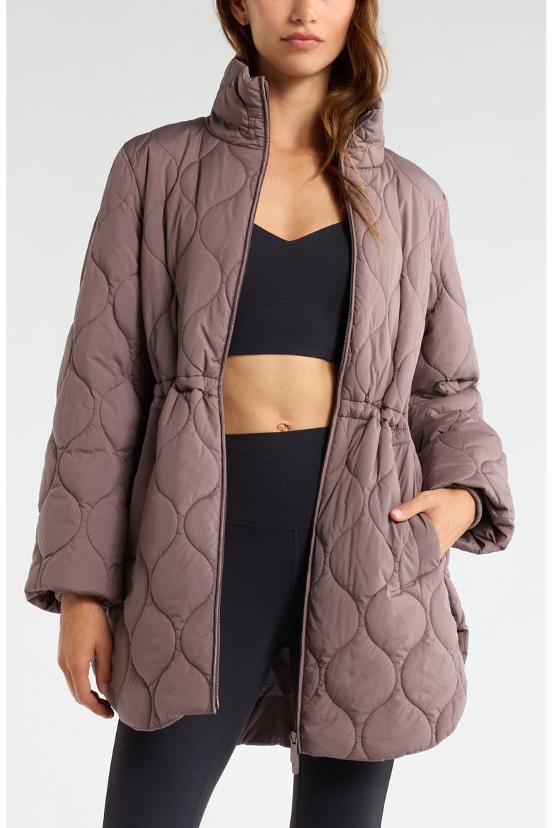 Skyline Longline Quilted Jacket, Main, color, GREY PLUM