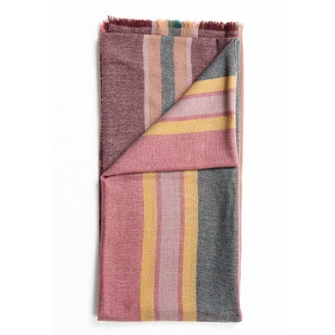 Barque Modern Artisan Striped Soft Merino Handwoven Scarf