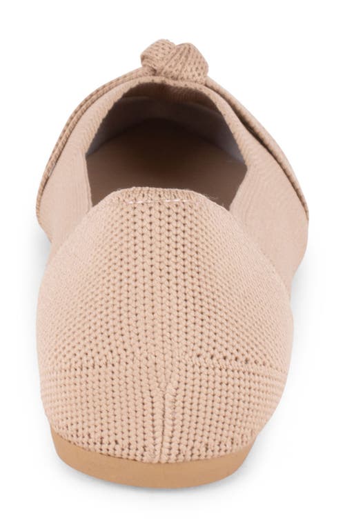 Tahari Catalina Pointed Toe Knit Flat In Nude