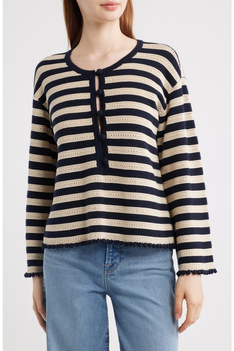 The Easy Captain Stripe Sweater, Main, color, CREAM MULTI