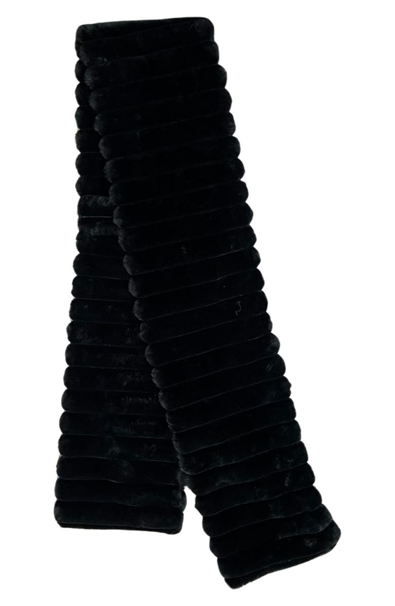 MARCUS ADLER Faux Fur Pull-Through Scarf, Alternate, color, Black