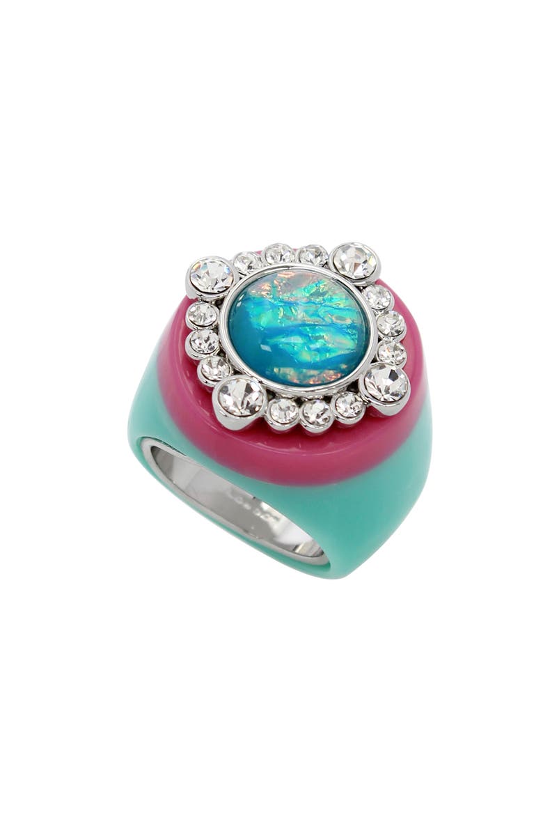 Kurt Geiger London Dome Cocktail Ring, Main, color, Pink/ Teal Multi