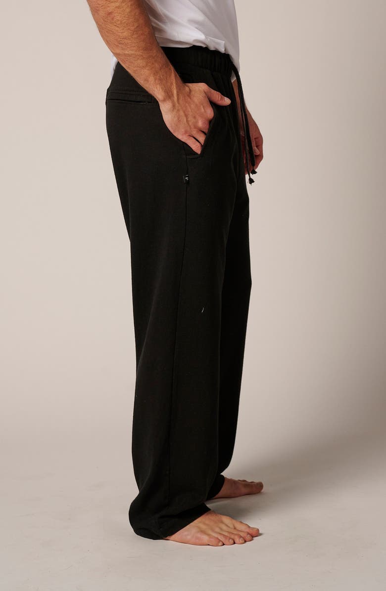 LEISURE LAB Cotton Lounge Pant, Alternate, color, Onyx