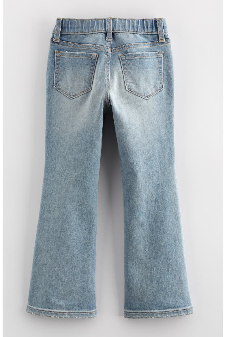 Kids' Distressed Pull On Stretch Flare Leg Jeans, Alternate, color, LIGHT WASH BUTTERFLIES