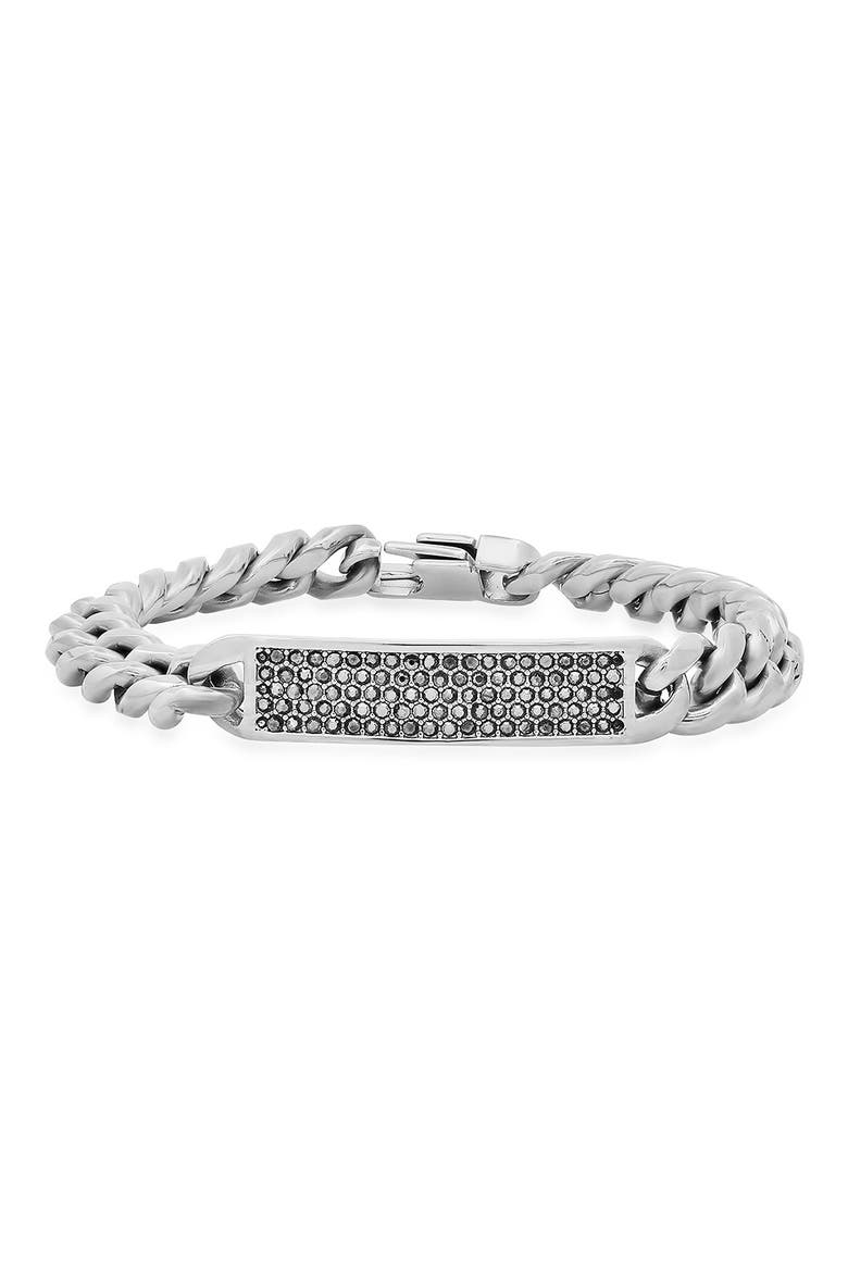 Stainless Steel Simulated Diamond Chain Bracelet, Main, color, METALLIC