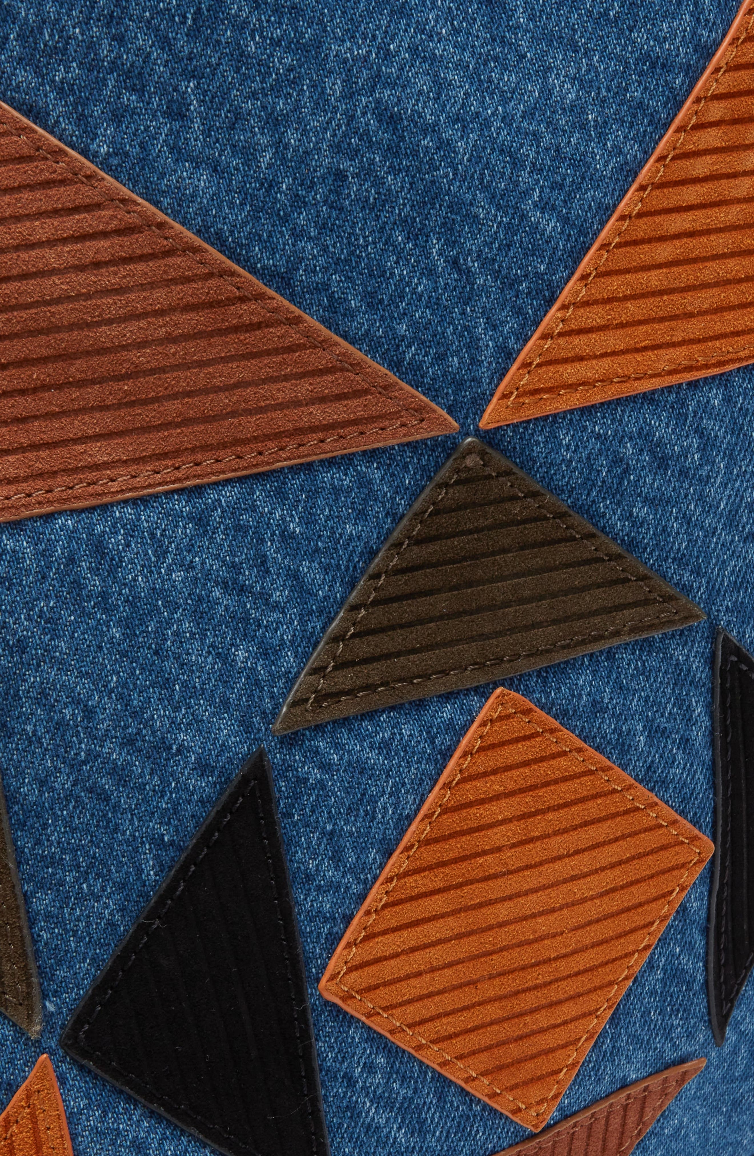 Denim Suede Patch Market Tote, Alternate, color, Blue Indigo Multi