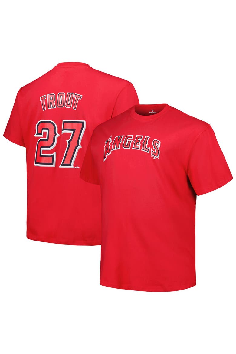 Men's Mike Trout Red Los Angeles Angels Big & Tall Name & Number T-Shirt, Main, color, Red
