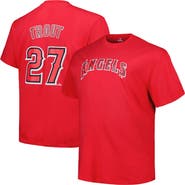 PROFILE Men's Mike Trout Red Los Angeles Angels Big & Tall Name & Number T-Shirt