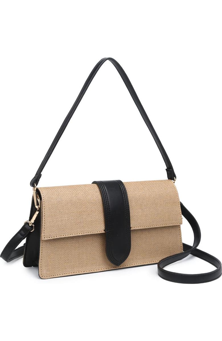 MODA LUXE Violet - Straw Crossbody, Alternate, color, Natural Black