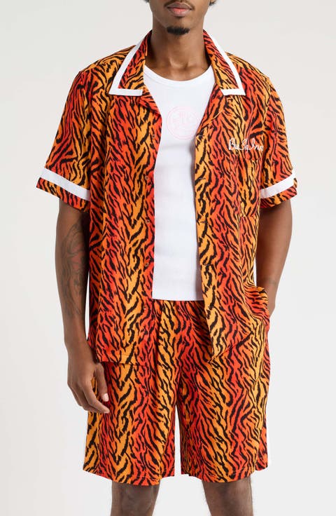 Tiger Print Camp Shirt