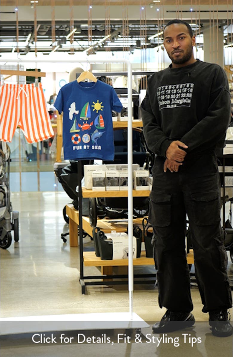 Kids' Seaside Appliqué Graphic T-Shirt & Stripe Shorts Set, sales video thumbnail