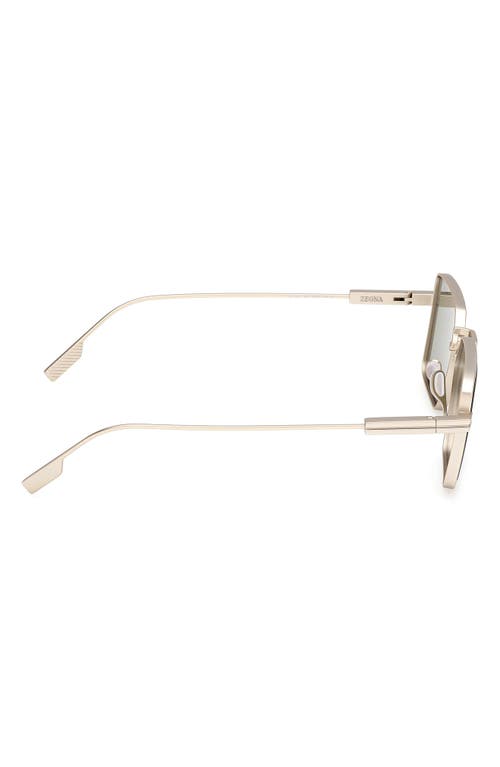 Zegna 56mm Rectangular Polarized Sunglasses In Green