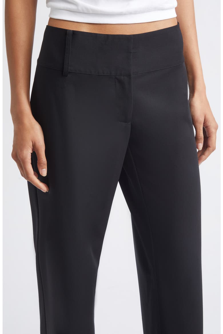 Foldover Waist Wool Pants, Alternate, color, BLACK