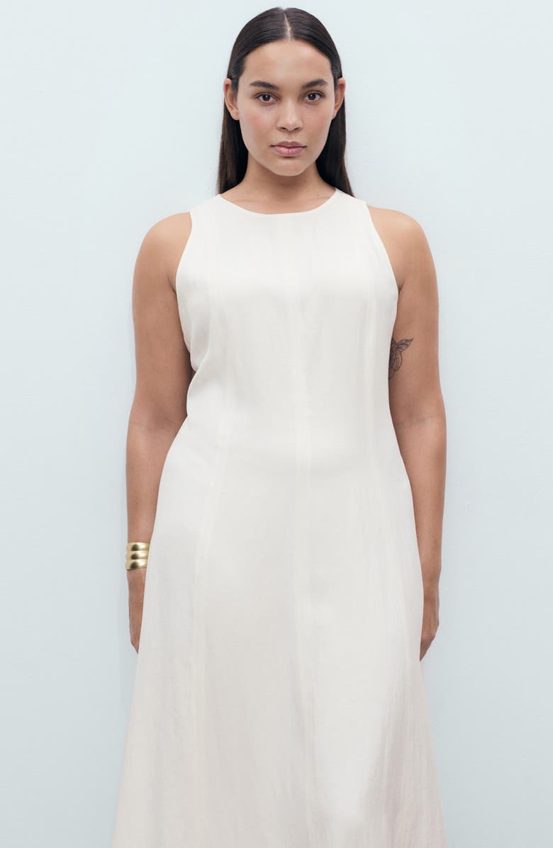 MANGO Pepa Sleeveless Dress, Alternate, color, Ecru