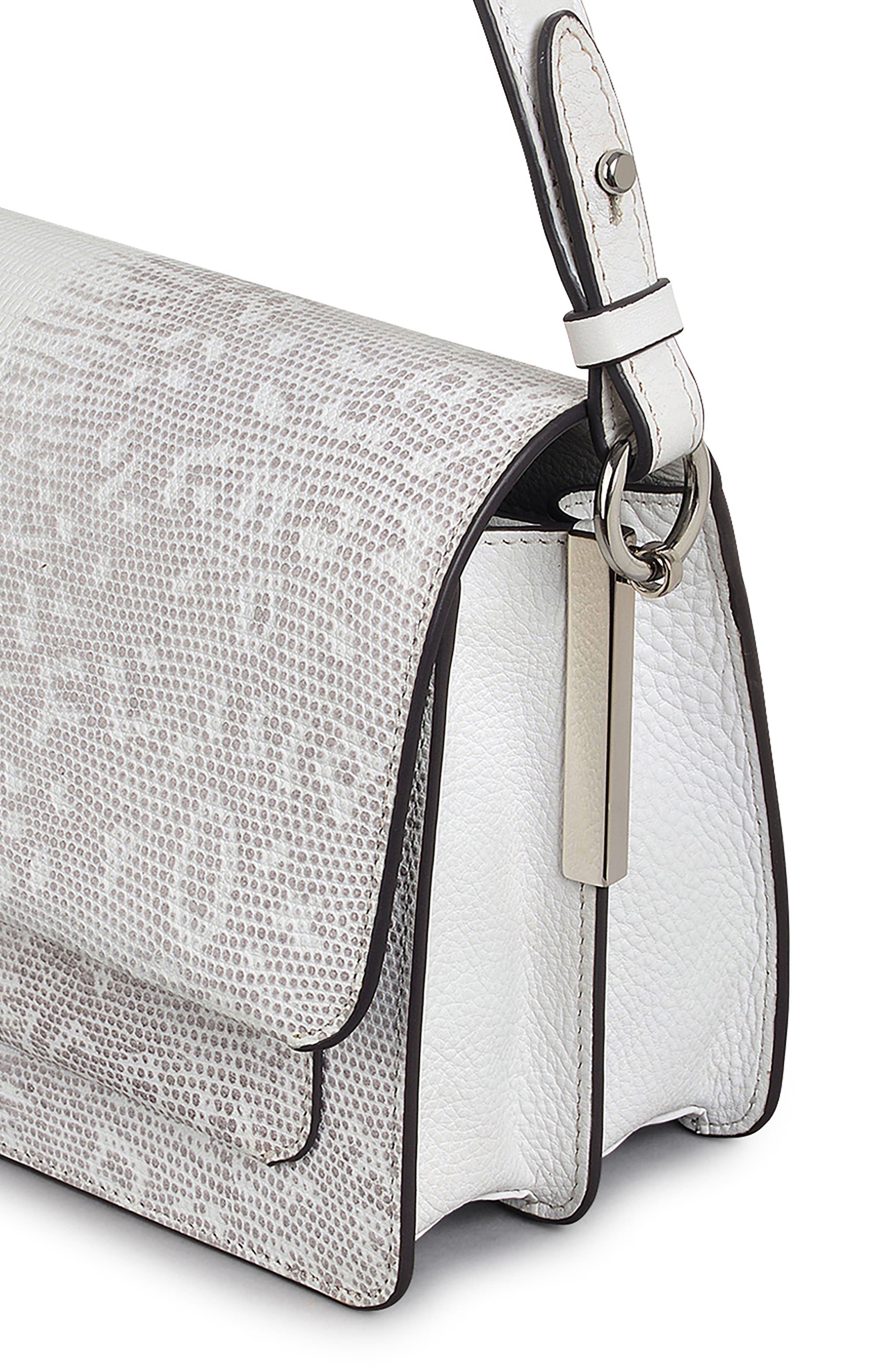 Radley Medium Lizard Embossed Leather Shoulder Bag, Alternate, color, Bright White