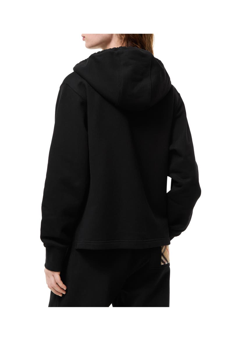 Check Label Cotton Zip Hoodie, Alternate, color, Black