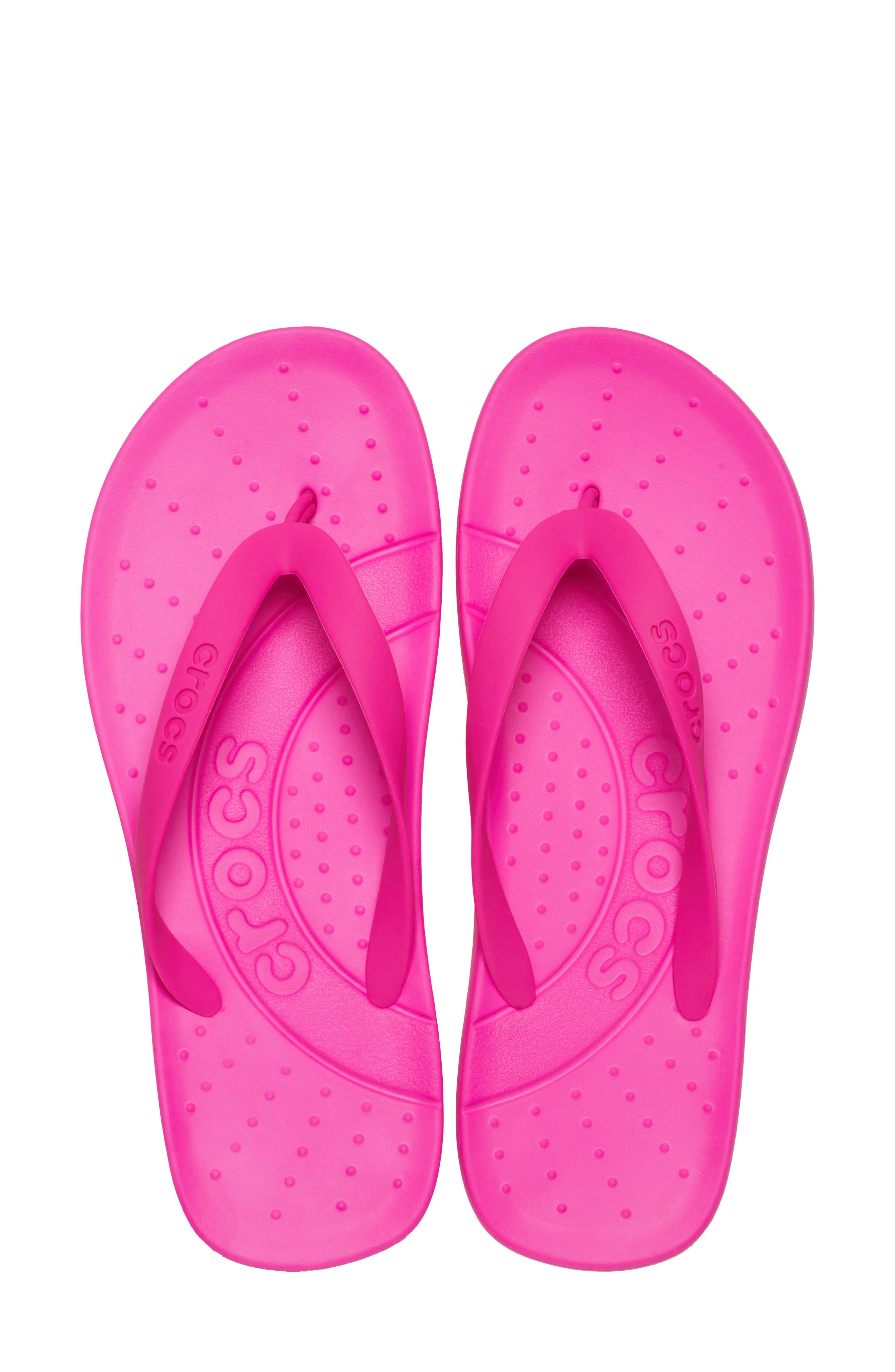 CROCS Gender Inclusive Flip Flop Sandal, Alternate, color, Pink Crush