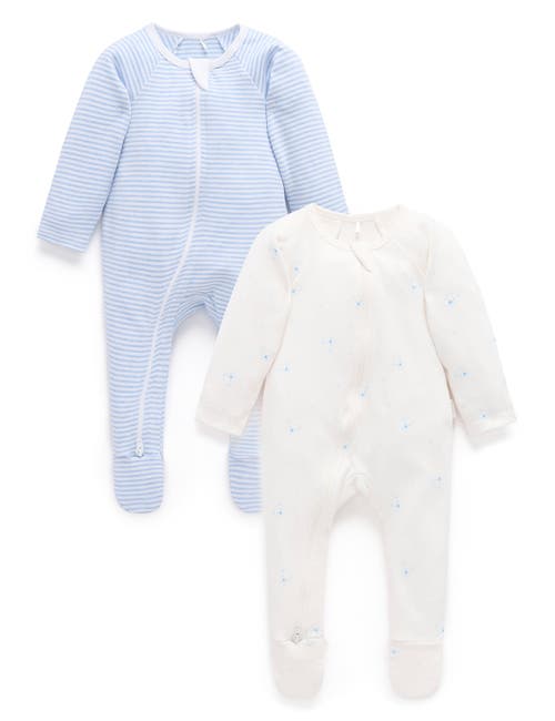 Purebaby 2 Pack Zip Footie