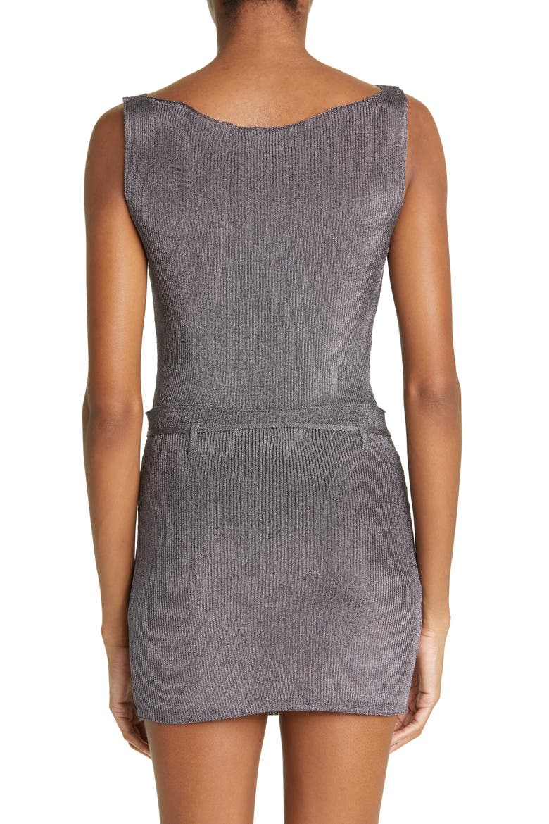 Jack Metallic Cotton Knit Minidress, Alternate, color, BLACK SILVER