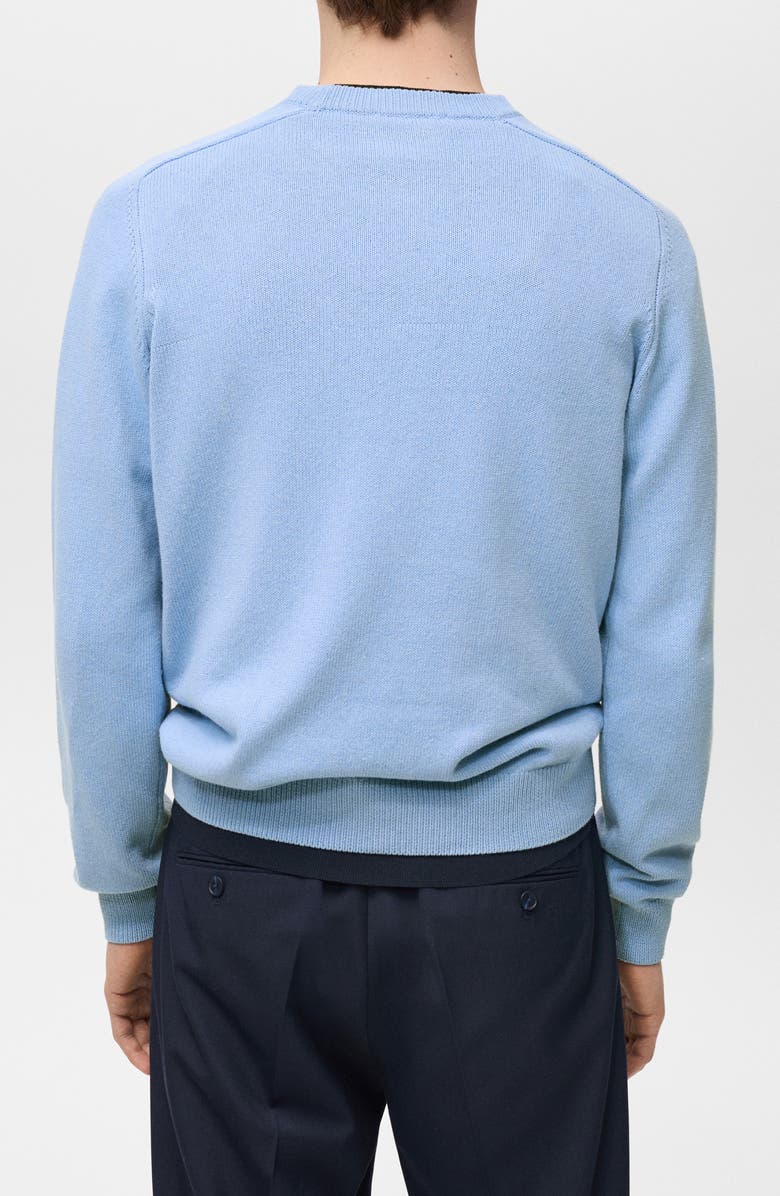 MANGO Crewneck Cotton Sweater, Alternate, color, Sky Blue