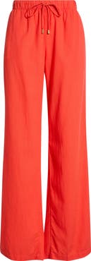 Elan Drawstring Wide Leg Cover-Up Pants