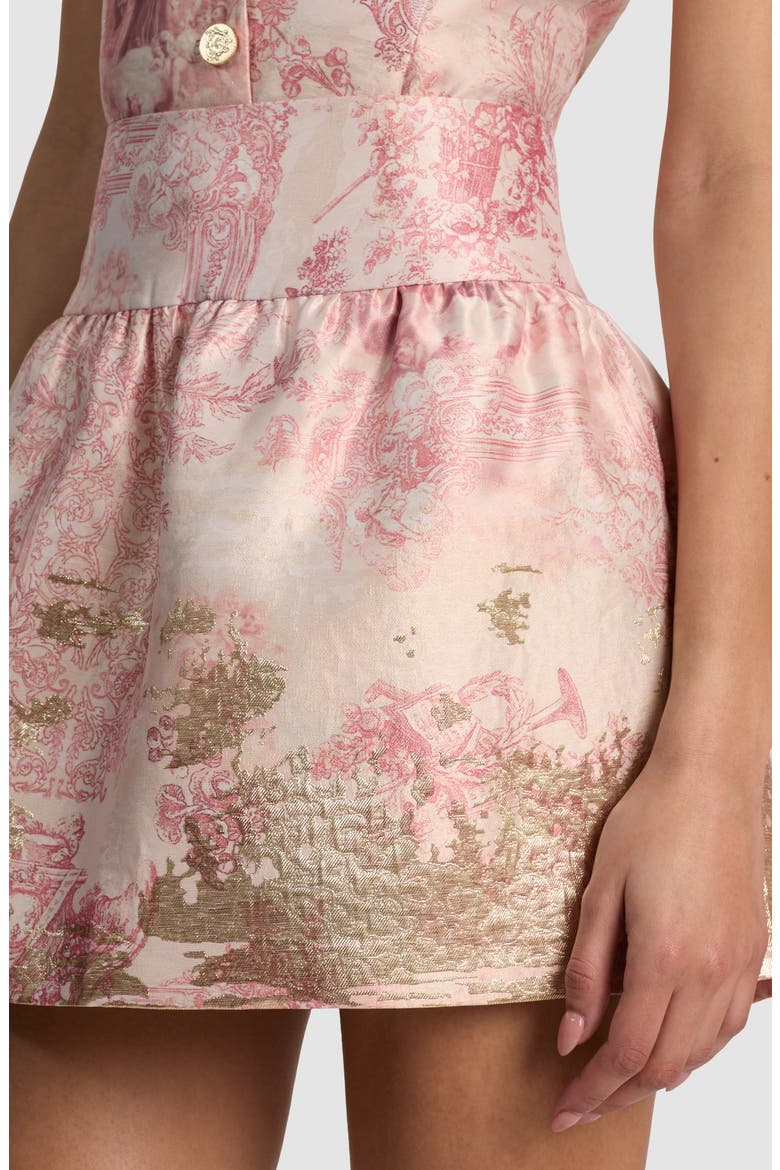 Ella Toile Jacquard Miniskirt, Alternate, color, ENGLISH ROSE TOILE