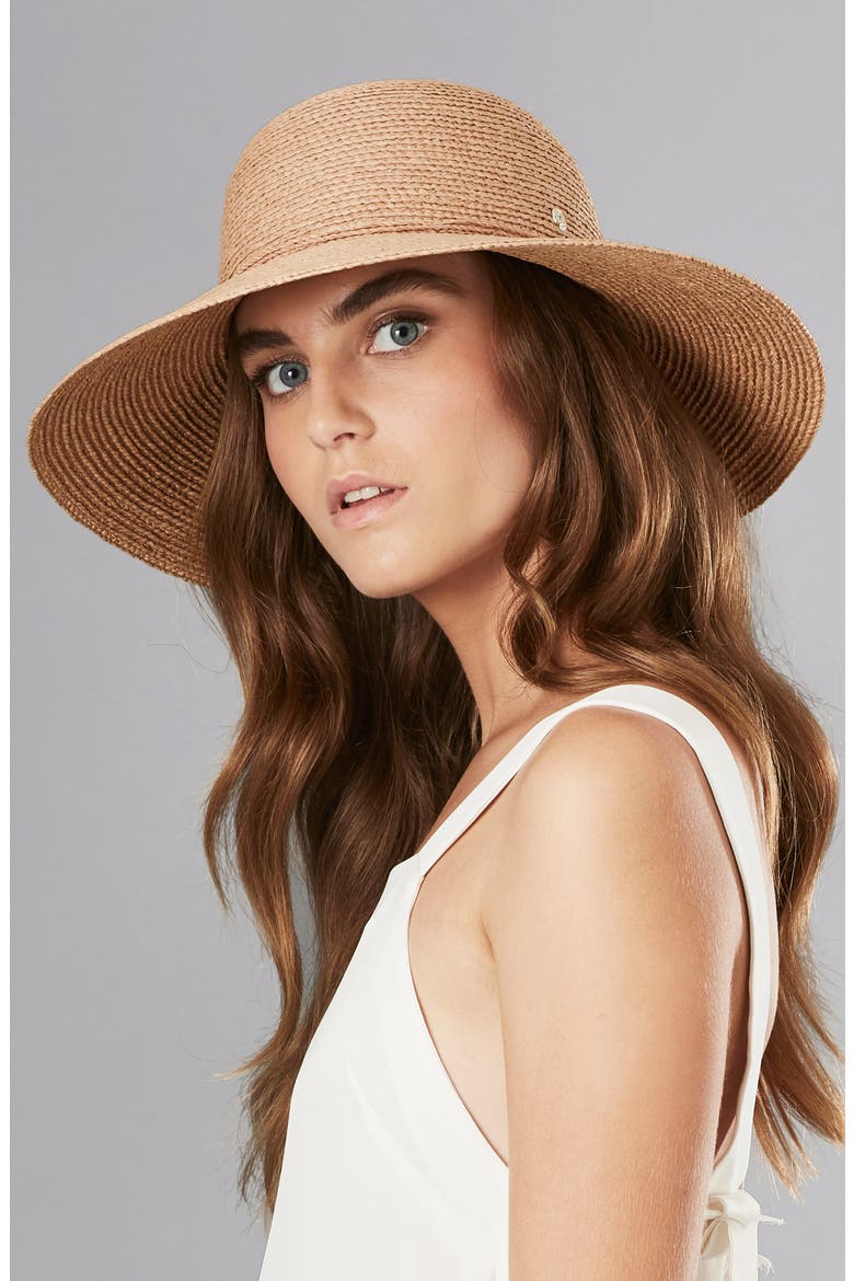 Delphina Wide Brim Hat, Alternate, color, NOUGAT