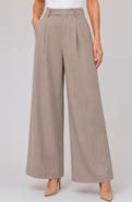 Liverpool High Waist Pleated Wide Leg Ankle Pants