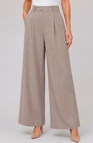 Liverpool High Waist Pleated Wide Leg Ankle Pants