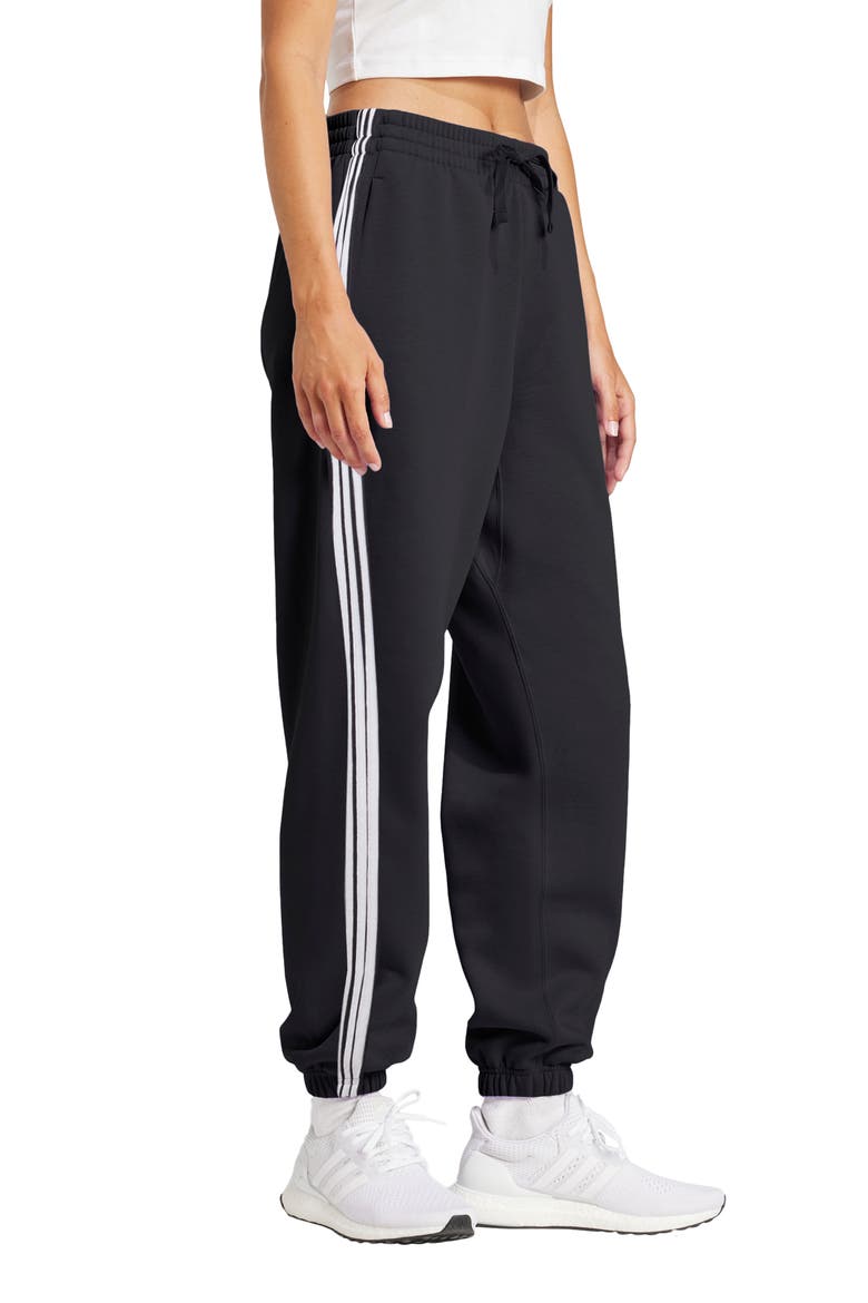 3-Stripes French Terry Joggers, Alternate, color, BLACK/ WHITE