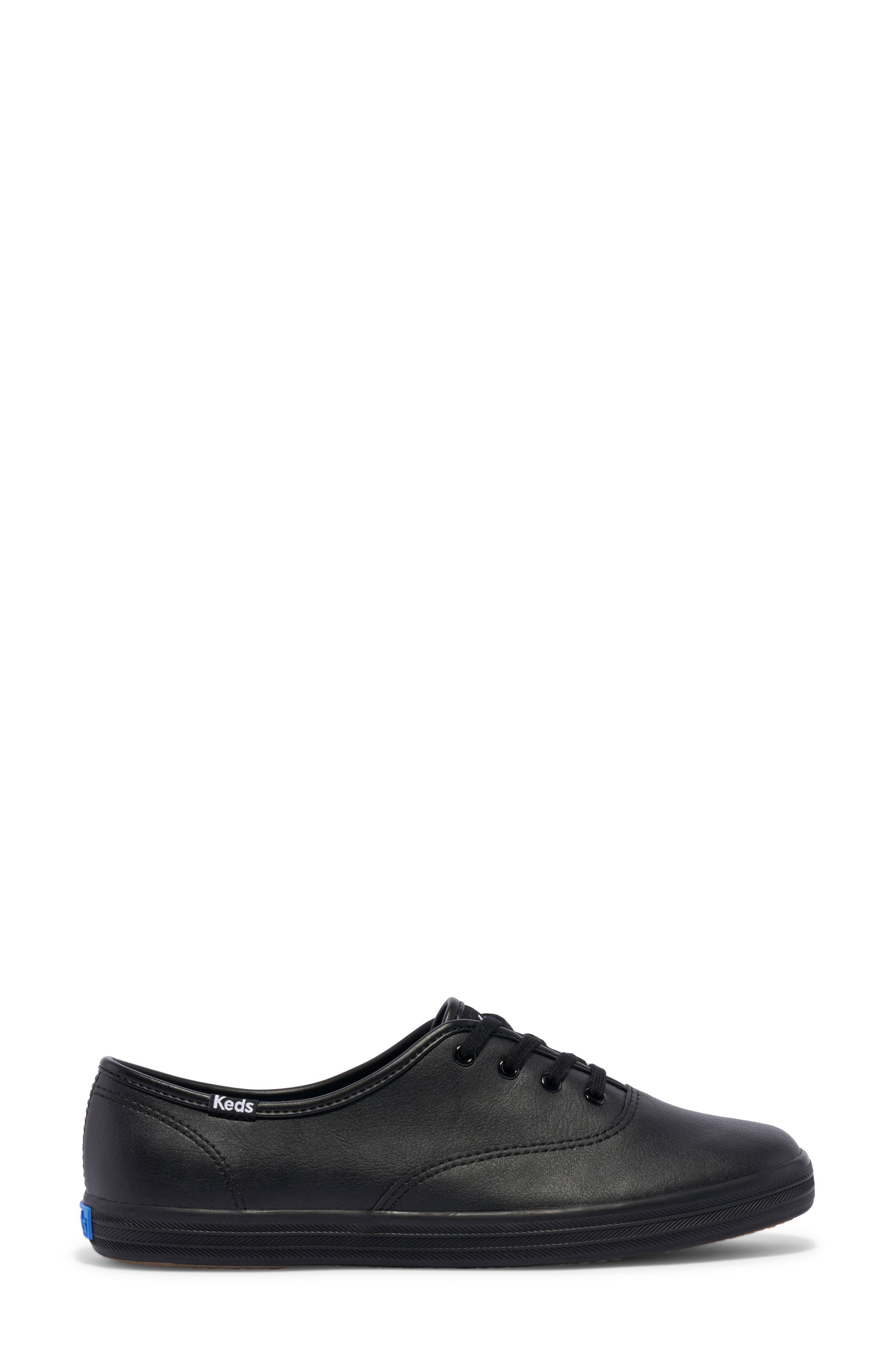 Keds<sup>®</sup> Champion Leather Sneaker - Multiple Widths Available, Alternate, color, Black