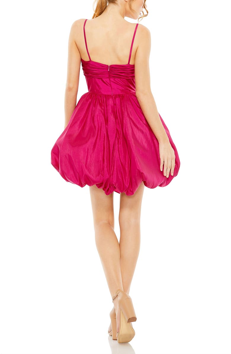 Mac Duggal Sweetheart Neck Taffeta Dress with Bow Detail, Alternate, color, Fuchsia