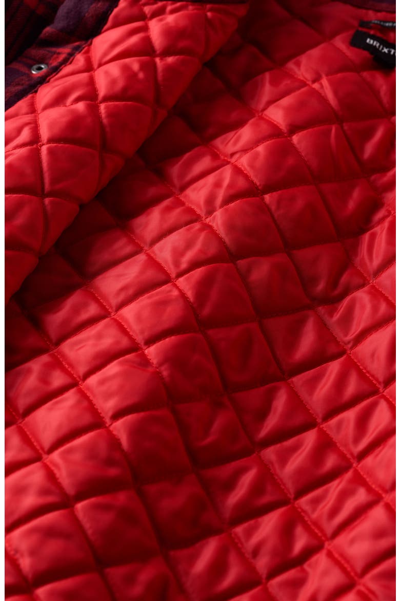 Bowery Quilted Flannel Shirt Jacket, Alternate, color, BRIGHT RED/ MAHOGANY