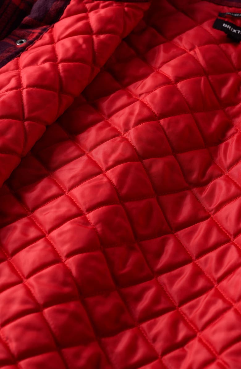 Brixton Bowery Quilted Flannel Shirt Jacket, Alternate, color, 