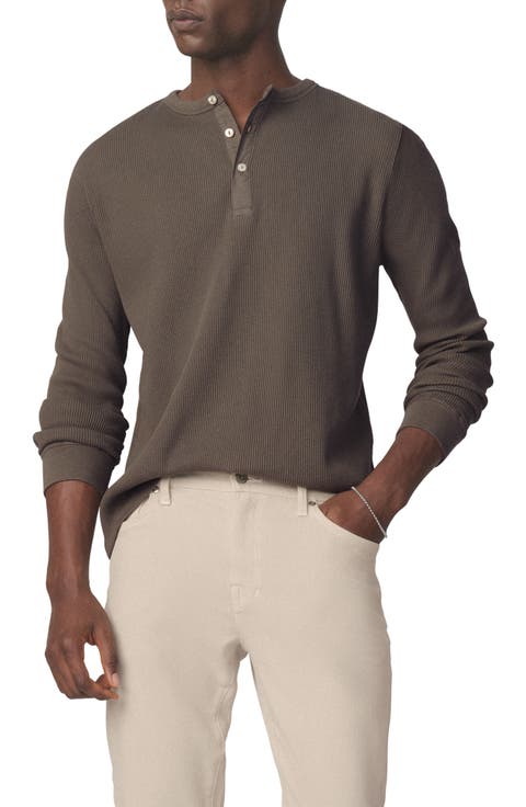 Long Sleeve Waffle Henley T-Shirt