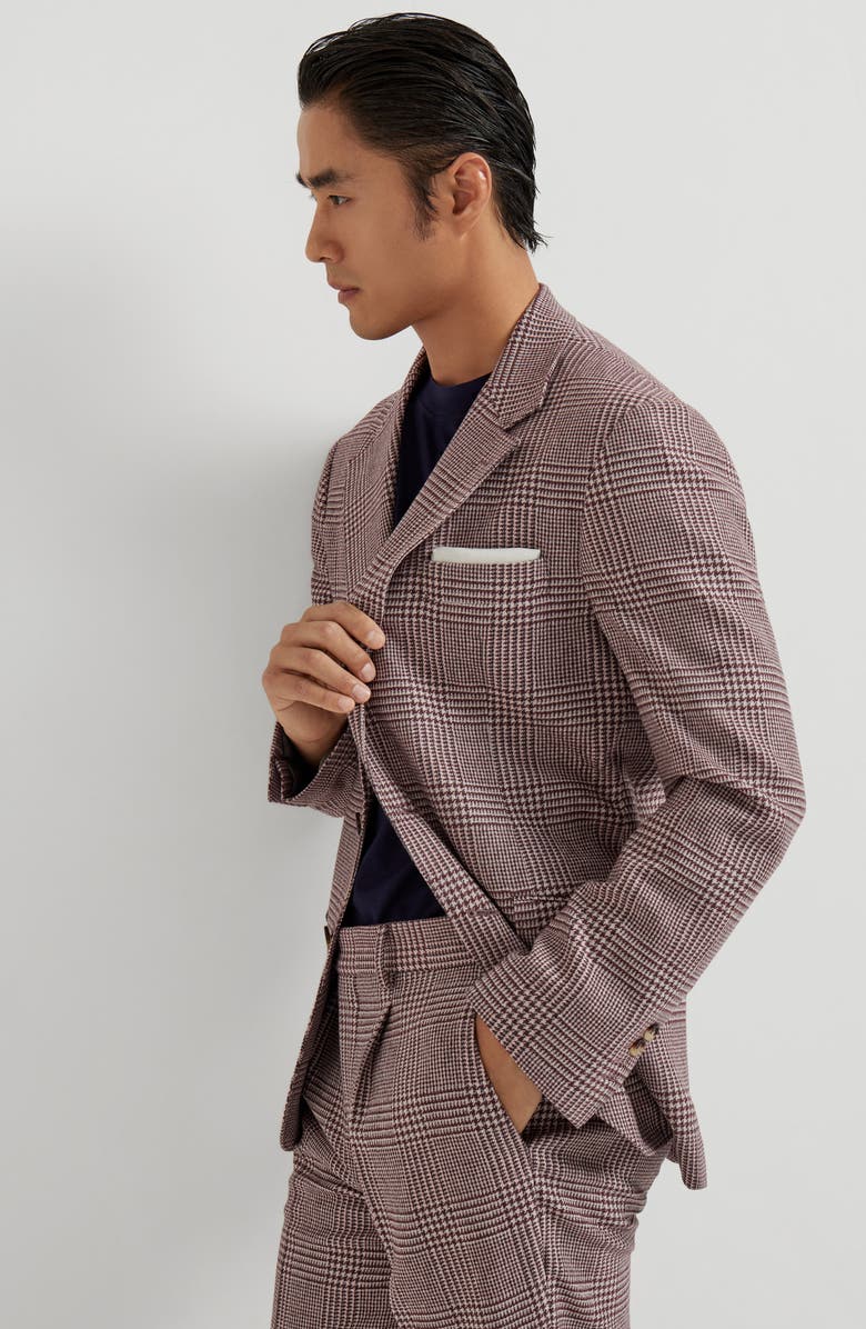 Brunello Cucinelli Deconstructed Cavallo blazer, Alternate, color, Purple-Red