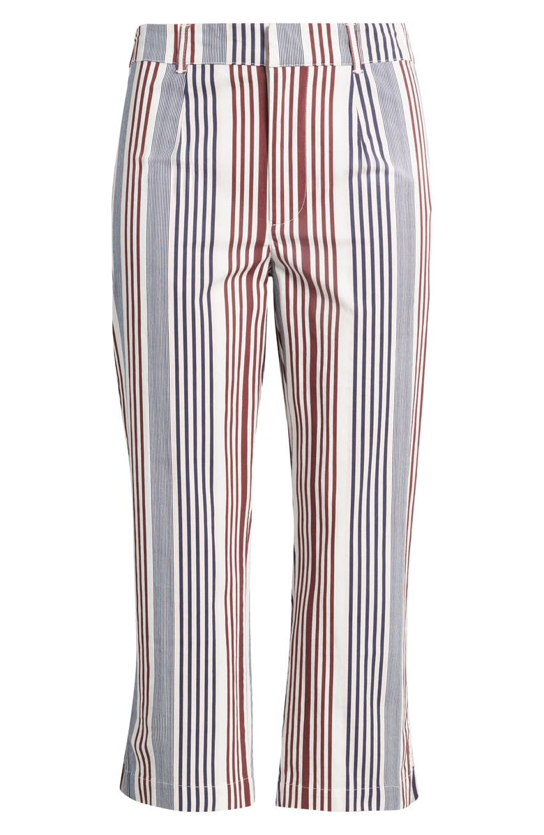 Damson Madder Gaia Stretch Organic Cotton Capri Pants, Alternate, color, Navy Multi Stripe