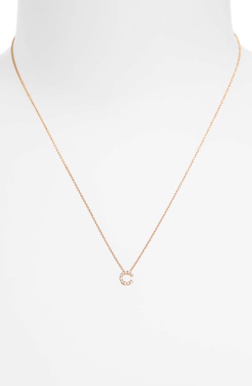 Bony Levy Diamond Pavé Initial Pendant Necklace In 18k Rose Gold - C