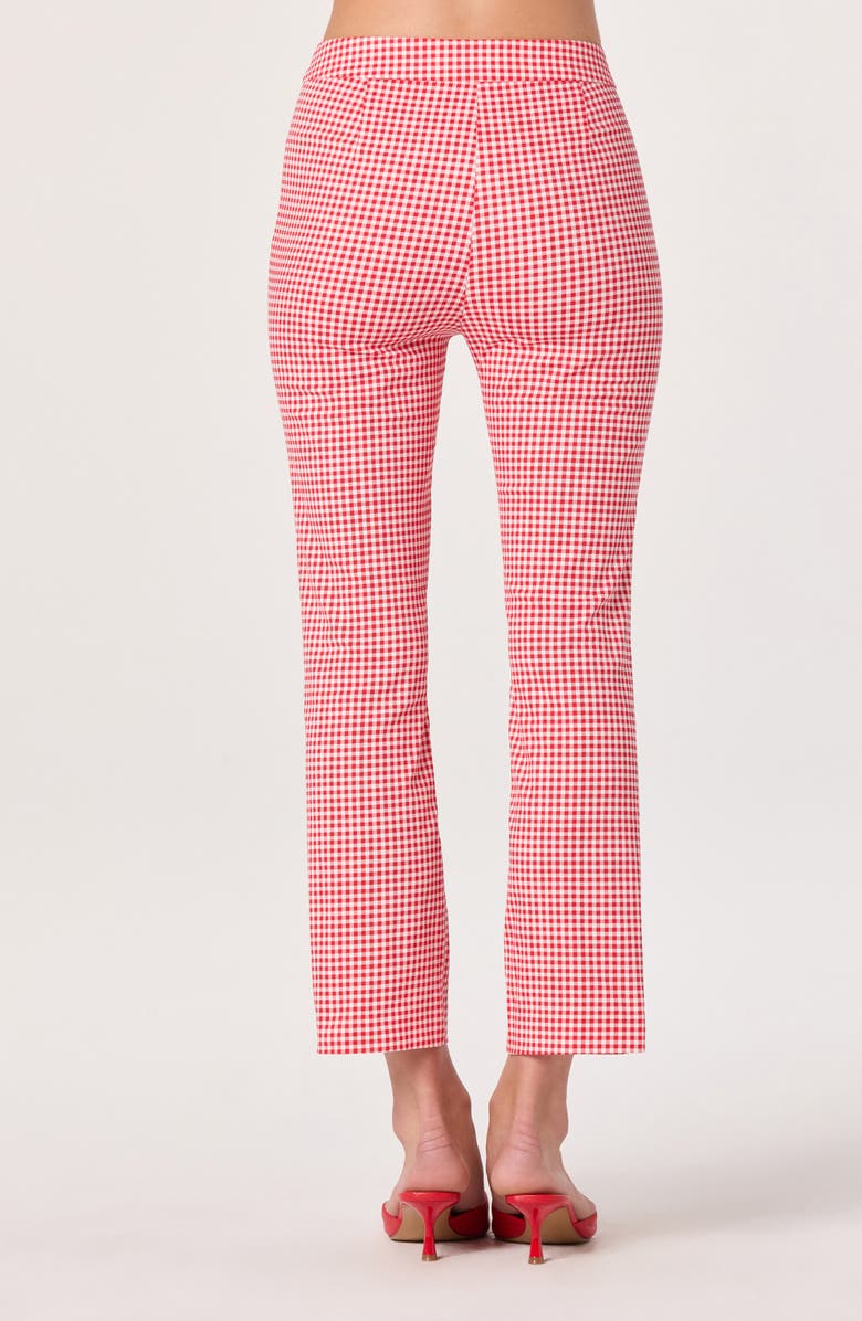 ASTR the Label Alma Stretch Cotton Gingham Crop Pants, Alternate, color, Red Gingham
