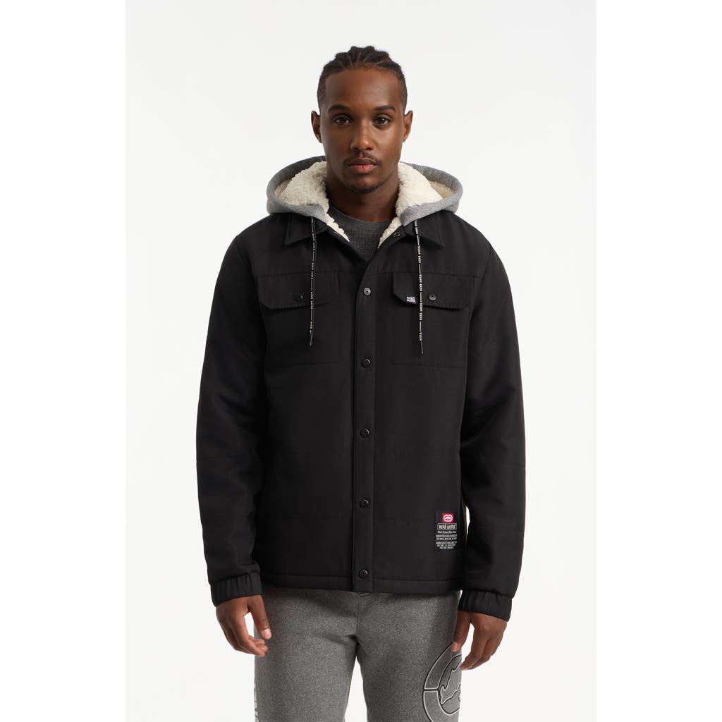 Ecko Unltd Quietly Standing Out Faux Shearling Lined Jacket In Black