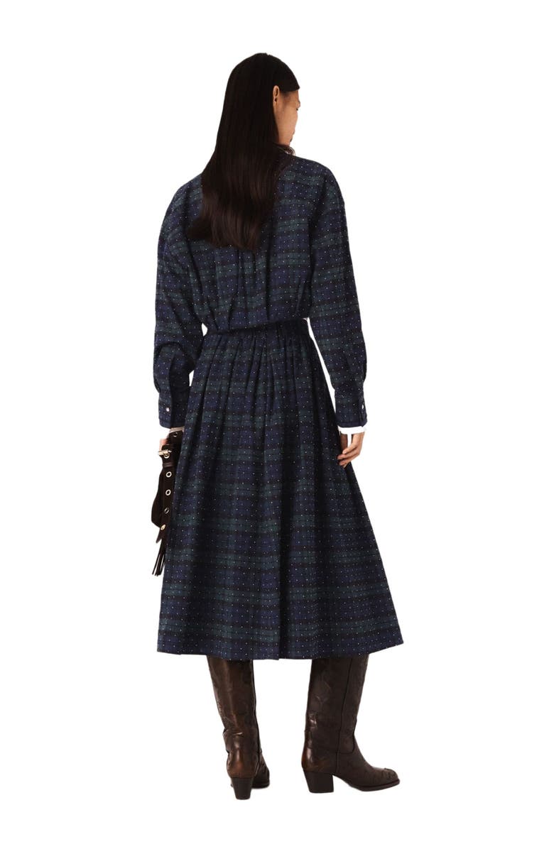 maje Checked rhinestone cropped shirt, Alternate, color, Blue / Green