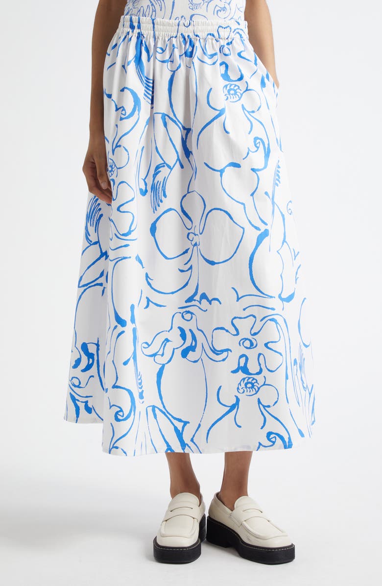 Marimekko Buklee Baluns Cotton Skirt, Main, color, White