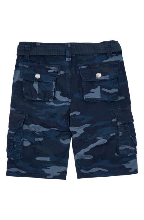 Kids' Belted Cotton Twill Cargo Shorts (Big Kid)