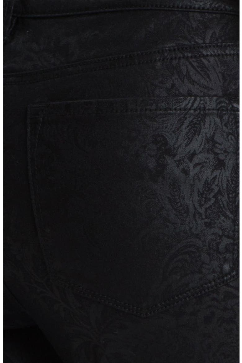 'Sheri - Metallic Gilded Lily' Twill Skinny Jeans, Alternate, color, BLACK