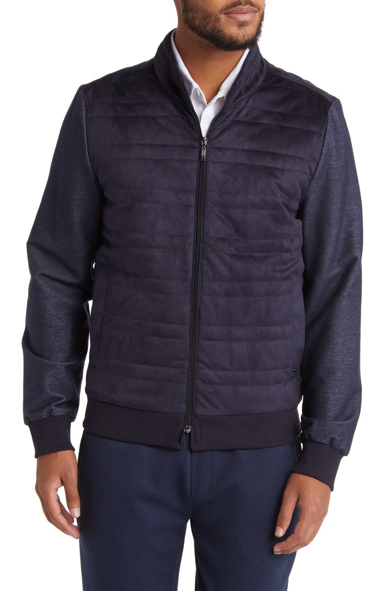 Robert Barakett Renoir Mixed Media Faux Suede Quilted Jacket, Alternate, color, 