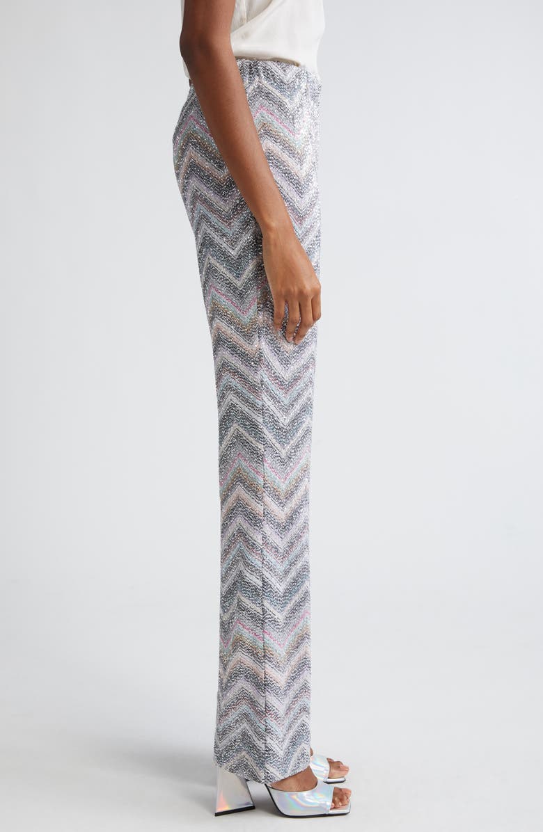 Missoni Sparkly Chevron Flare Pants, Alternate, color,