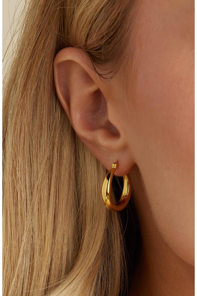 Nadia Classic Gold Hoops, Alternate, color, Gold