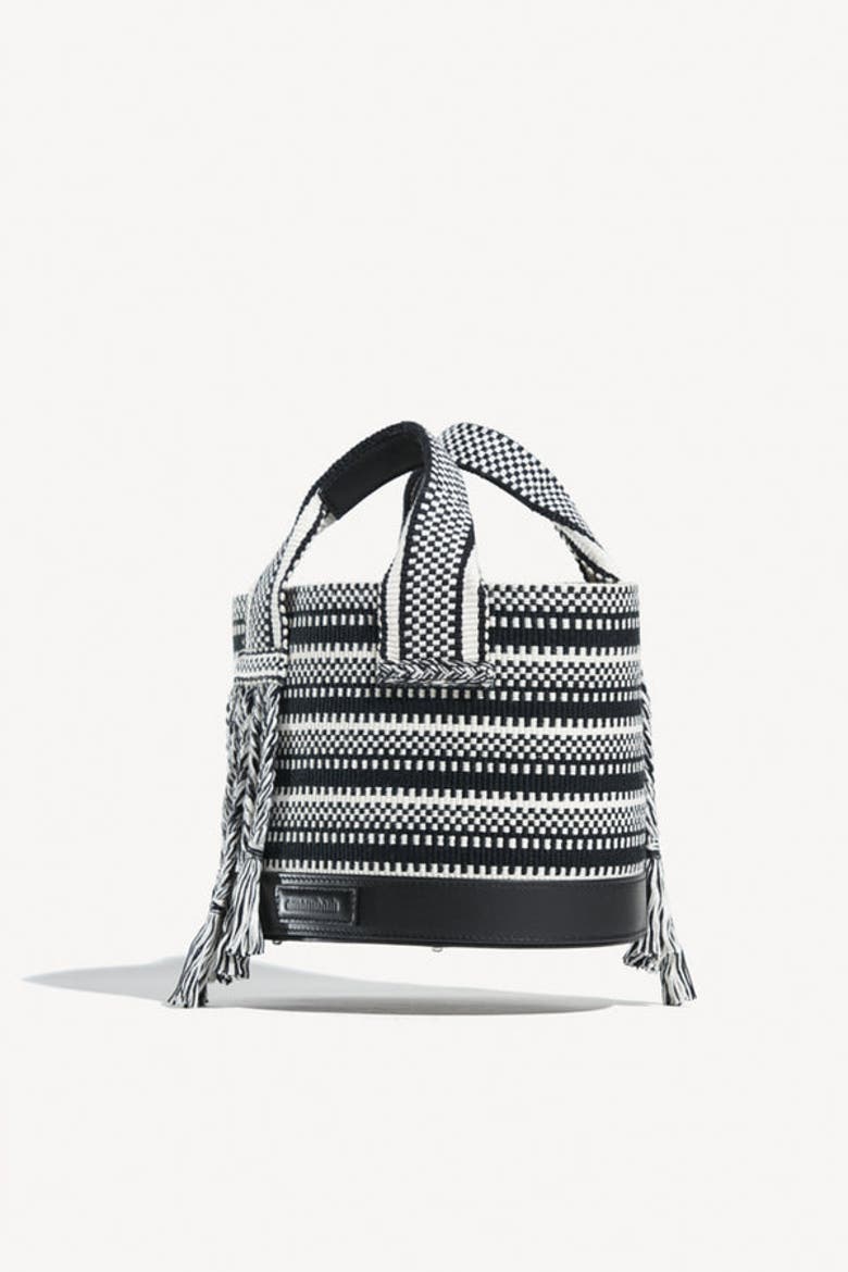 Tutu Midi Bucket Bag, Alternate, color, Ivory Black