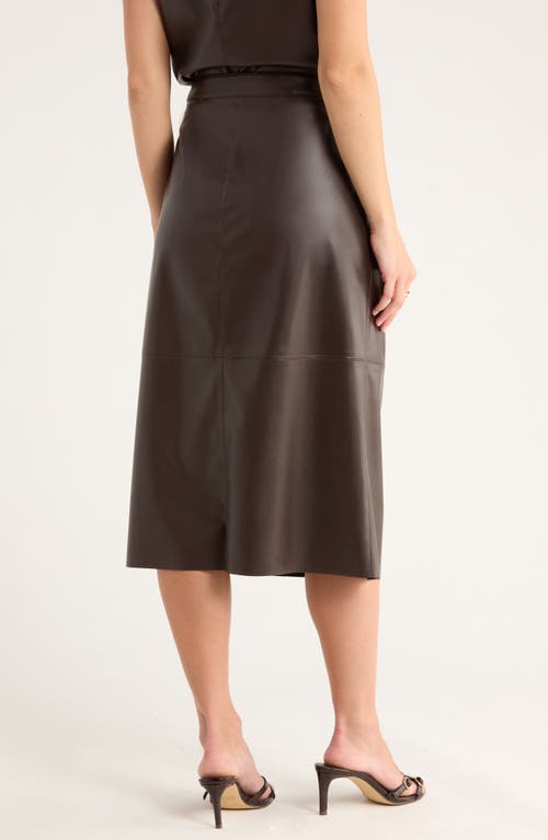 Nordstrom Rack Faux Leather Midi Skirt In Brown