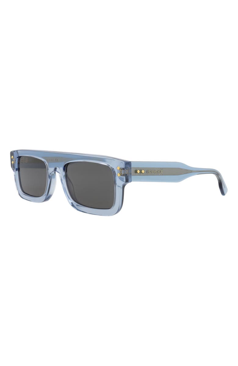 Gucci 53mm Square Sunglasses, Alternate, color, Light Blue Light Blue Grey